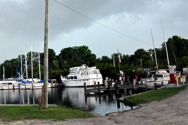 boats near the El Puerto Mexican Restaurant